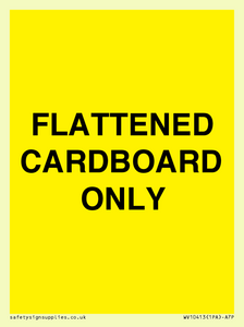 FLATTENED CARDBOARD ONLY